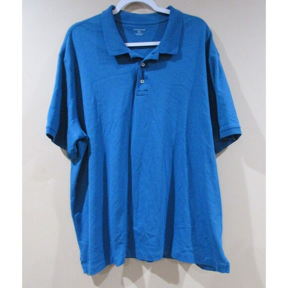 Lot of 2 Lands' End Polo Shirts Mens XXL 50-52 (Teal & Dk Green) Cotton Pullover - Picture 5 of 13